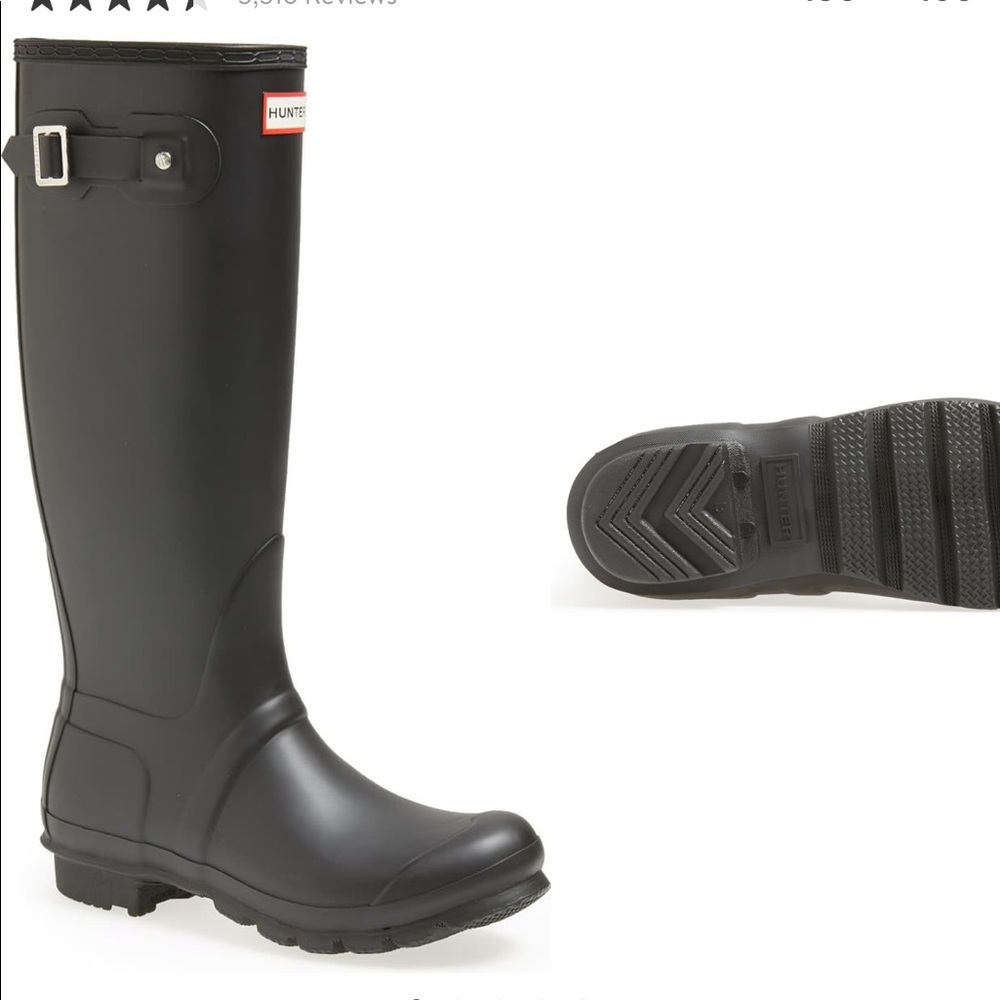 Black Matte Tall Hunter Boots